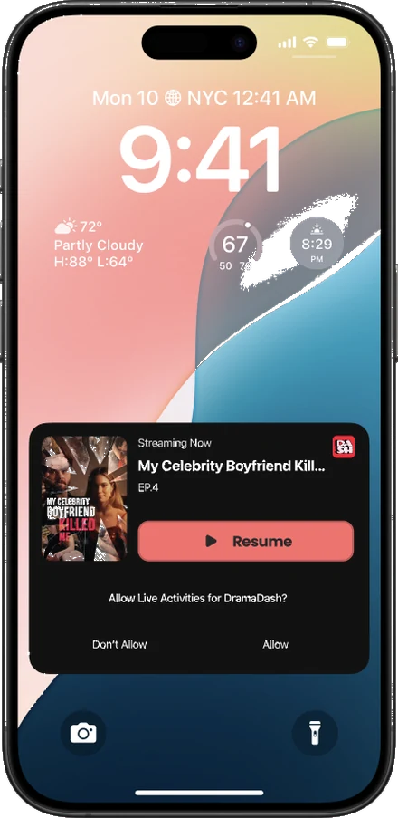 Permission prompt for Live Activities
