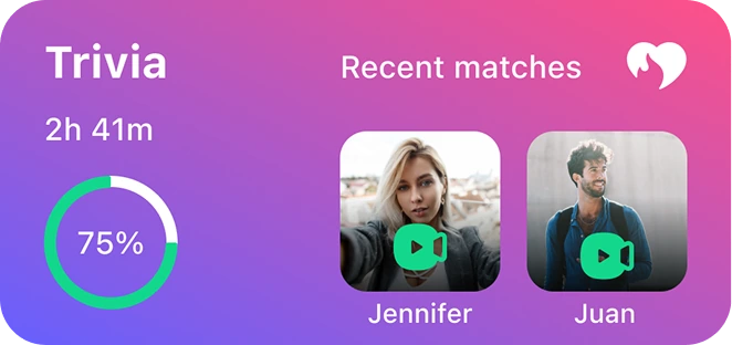 Medium Trivia widget with recent matches